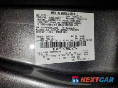 Zdjęcie 12 z 12 samochodu: 2009 FORD FOCUS SEL VIN:1FAHP37N79W225596 - miniatura