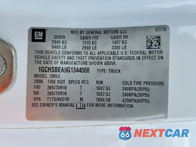 Zdjęcie 12 z 12 samochodu: 2016 CHEVROLET COLORADO VIN:1GCHSBEA9G1344568 - miniatura