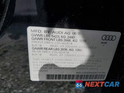 Zdjęcie 13 z 13 samochodu: 2016 AUDI Q5 PREMIUM VIN:WA1C2AFPXGA019784 - miniatura