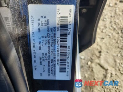 Zdjęcie 12 z 12 samochodu: 2013 MAZDA 3 I VIN:JM1BL1U73D1767032 - miniatura