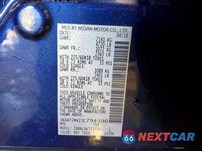 Zdjęcie 14 z 14 samochodu: 2018 NISSAN ROGUE SL VIN:5N1AT2MV2JC794590 - miniatura