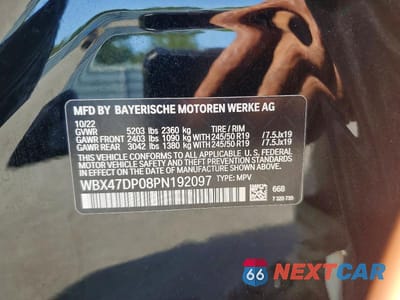 Zdjęcie 13 z 13 samochodu: 2023 BMW X3 SDRIVE30I VIN:WBX47DP08PN192097 - miniatura