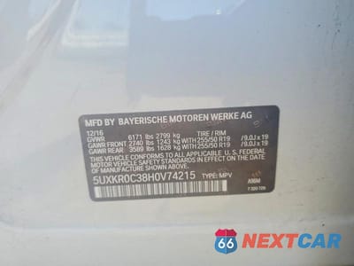 Zdjęcie 13 z 13 samochodu: 2017 BMW X5 XDRIVE35I VIN:5UXKR0C38H0V74215 - miniatura