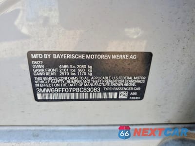 Zdjęcie 12 z 12 samochodu: 2023 BMW 330I VIN:3MW69FF07P8C83083 - miniatura