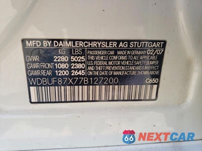 Zdjęcie 12 z 12 samochodu: 2007 MERCEDES-BENZ E 350 4MATIC VIN:WDBUF87X77B127200 - miniatura