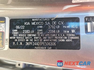 Zdjęcie 12 z 12 samochodu: 2023 KIA FORTE LXS VIN:3KPF24AD1PE506306 - miniatura