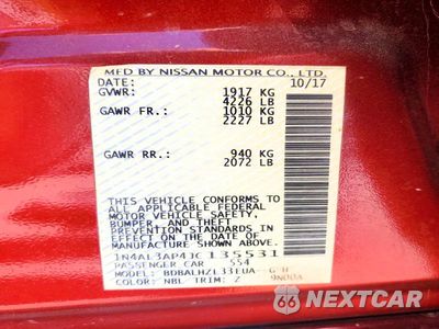 Zdjęcie 12 z 12 samochodu: 2018 NISSAN ALTIMA 2.5 SR VIN:1N4AL3AP4JC135531 - miniatura