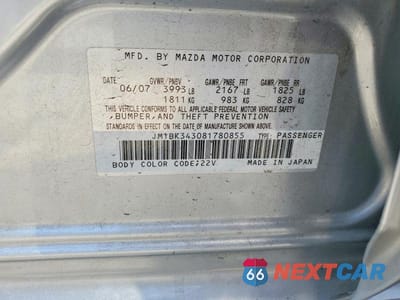 Zdjęcie 12 z 12 samochodu: 2008 MAZDA 3 HATCHBACK VIN:JM1BK343081780855 - miniatura
