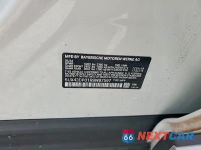 Zdjęcie 12 z 12 samochodu: 2024 BMW X3 SDRIVE30I VIN:5UX43DP01R9W87597 - miniatura