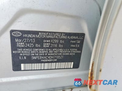 Zdjęcie 12 z 12 samochodu: 2013 HYUNDAI SONATA GLS VIN:5NPEB4AC4DH719521 - miniatura