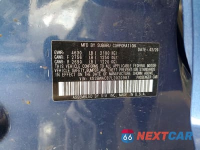 Zdjęcie 13 z 13 samochodu: 2020 SUBARU LEGACY PREMIUM VIN:4S3BWAC67L3020987 - miniatura