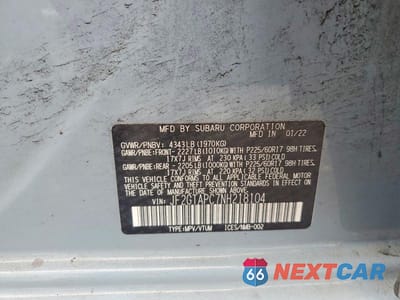 Zdjęcie 13 z 13 samochodu: 2022 SUBARU CROSSTREK PREMIUM VIN:JF2GTAPC7NH218104 - miniatura