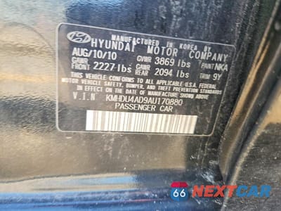 Zdjęcie 12 z 12 samochodu: 2010 HYUNDAI ELANTRA GLS VIN:KMHDU4AD9AU170880 - miniatura