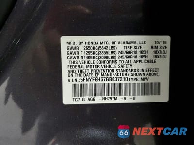 Zdjęcie 13 z 13 samochodu: 2016 HONDA PILOT EXL VIN:5FNYF6H57GB037210 - miniatura
