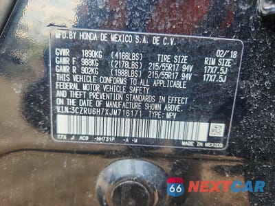 Zdjęcie 12 z 12 samochodu: 2018 HONDA HR-V EXL VIN:3CZRU6H7XJM716171 - miniatura
