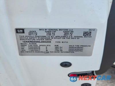Zdjęcie 13 z 13 samochodu: 2012 CHEVROLET TRAVERSE LT VIN:1GNKRGED6CJ363203 - miniatura