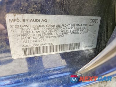 Zdjęcie 12 z 12 samochodu: 2024 AUDI A3 PREMIUM PLUS VIN:WAUHUDGY5RA012840 - miniatura