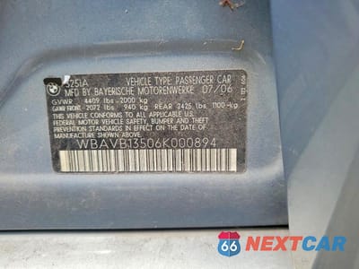 Zdjęcie 12 z 12 samochodu: 2006 BMW 325 I VIN:WBAVB13506K000894 - miniatura