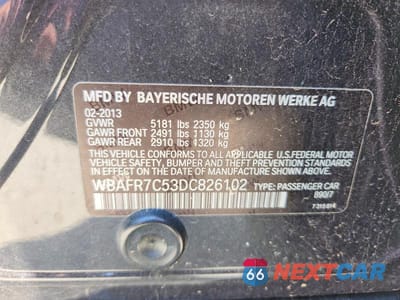 Zdjęcie 13 z 13 samochodu: 2013 BMW 535 I VIN:WBAFR7C53DC826102 - miniatura