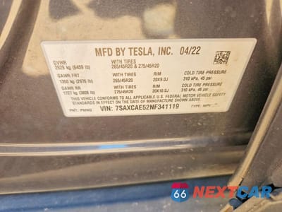 Zdjęcie 13 z 13 samochodu: 2022 TESLA MODEL X VIN:7SAXCAE52NF341119 - miniatura