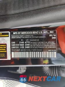 Zdjęcie 12 z 12 samochodu: 2017 MERCEDES-BENZ C 300 4MATIC VIN:55SWF4KB1HU189364 - miniatura