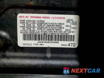 Zdjęcie 13 z 13 samochodu: 2012 MITSUBISHI OUTLANDER SPORT ES VIN:JA4AP3AU8CZ009980 - miniatura