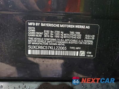 Zdjęcie 14 z 14 samochodu: 2019 BMW X5 XDRIVE40I VIN:5UXCR6C57KLL22065 - miniatura