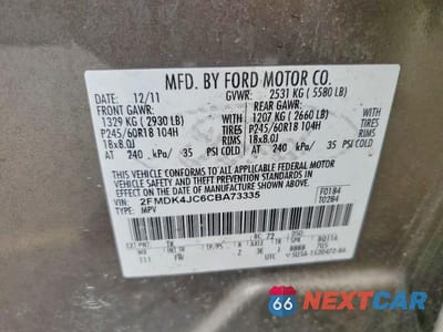 Zdjęcie 12 z 12 samochodu: 2012 FORD EDGE SEL VIN:2FMDK4JC6CBA73335 - miniatura