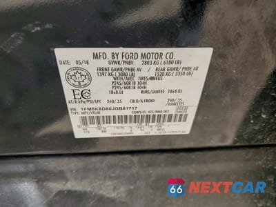 Zdjęcie 13 z 13 samochodu: 2018 FORD EXPLORER XLT VIN:1FM5K8D80JGB81717 - miniatura