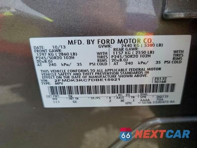 Zdjęcie 13 z 13 samochodu: 2013 FORD EDGE LIMITED VIN:2FMDK3KC7DBE15921 - miniatura