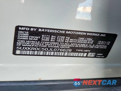 Zdjęcie 13 z 13 samochodu: 2018 BMW X5 XDRIVE35I VIN:5UXKR0C50JL076628 - miniatura