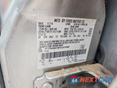 Zdjęcie 12 z 12 samochodu: 2015 FORD F250 SUPER DUTY VIN:1FT7W2BT8FEC01088 - miniatura