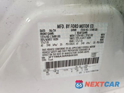 Zdjęcie 13 z 13 samochodu: 2024 FORD MAVERICK XL VIN:3FTTW8A36RRB09305 - miniatura