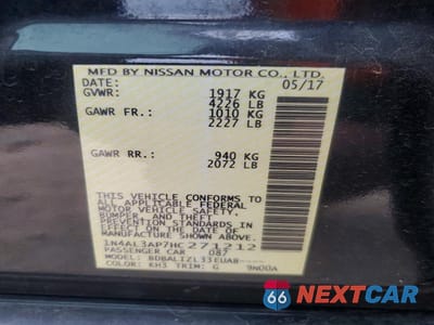 Zdjęcie 12 z 12 samochodu: 2017 NISSAN ALTIMA VIN:1N4AL3AP7HC271212 - miniatura