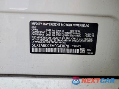 Zdjęcie 13 z 13 samochodu: 2021 BMW X5 XDRIVE45E VIN:5UXTA6C07M9G43070 - miniatura