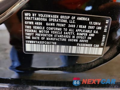 Zdjęcie 12 z 12 samochodu: 2015 VOLKSWAGEN PASSAT SE VIN:1VWBV7A3XFC057788 - miniatura