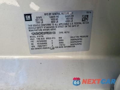 Zdjęcie 13 z 13 samochodu: 2015 CHEVROLET TAHOE K1500 LTZ VIN:1GNSKCKC0FR509139 - miniatura