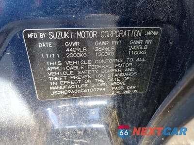 Zdjęcie 12 z 12 samochodu: 2012 SUZUKI KIZASHI SE VIN:JS2RE9A36C6100794 - miniatura