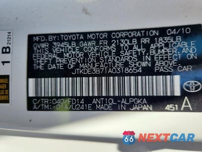 Zdjęcie 14 z 14 samochodu: 2010 SCION TC BASE VIN:JTKDE3B71A0318654 - miniatura