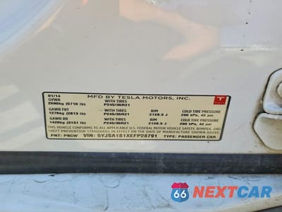 Zdjęcie 13 z 13 samochodu: 2014 TESLA MODEL S VIN:5YJSA1S1XEFP28791 - miniatura
