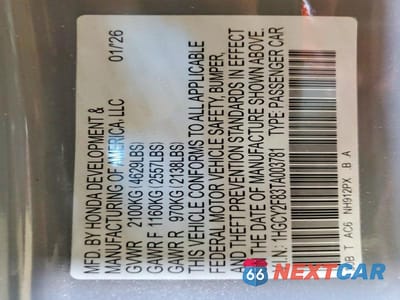 Zdjęcie 12 z 12 samochodu: 2026 HONDA ACCORD TOURING HYBRID VIN:1HGCY2F83TA003781 - miniatura