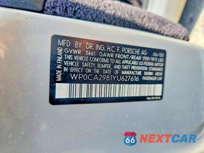 Zdjęcie 12 z 12 samochodu: 2000 PORSCHE BOXSTER VIN:WP0CA2981YU627616 - miniatura