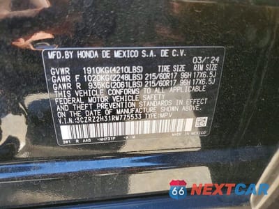 Zdjęcie 14 z 14 samochodu: 2024 HONDA HR-V LX VIN:3CZRZ2H31RM775533 - miniatura