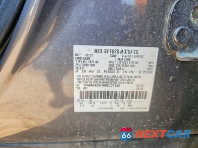 Zdjęcie 13 z 13 samochodu: 2021 FORD EXPLORER XLT VIN:1FMSK8DH1MGC37185 - miniatura
