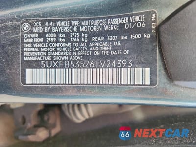 Zdjęcie 13 z 13 samochodu: 2006 BMW X5 4.4I VIN:5UXFB53526LV24393 - miniatura
