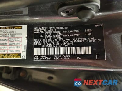 Zdjęcie 13 z 13 samochodu: 2015 TOYOTA 4RUNNER SR5 VIN:JTEBU5JRXF5273736 - miniatura