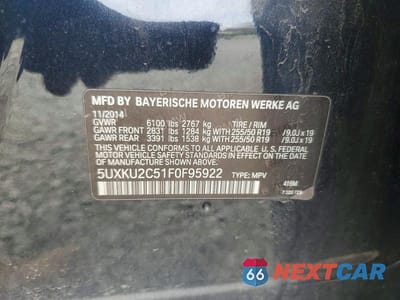 Zdjęcie 14 z 14 samochodu: 2015 BMW X6 XDRIVE35I VIN:5UXKU2C51F0F95922 - miniatura
