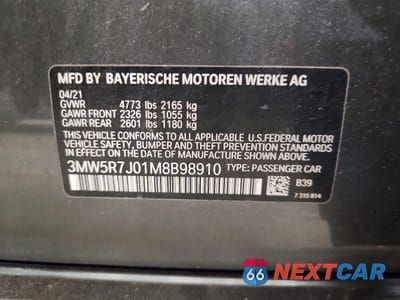 Zdjęcie 12 z 12 samochodu: 2021 BMW 330XI VIN:3MW5R7J01M8B98910 - miniatura