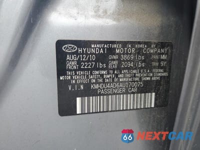 Zdjęcie 12 z 12 samochodu: 2010 HYUNDAI ELANTRA BLUE VIN:KMHDU4AD6AU170075 - miniatura