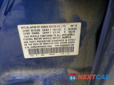 Zdjęcie 13 z 13 samochodu: 2010 HONDA FIT SPORT VIN:JHMGE8H48AS013864 - miniatura